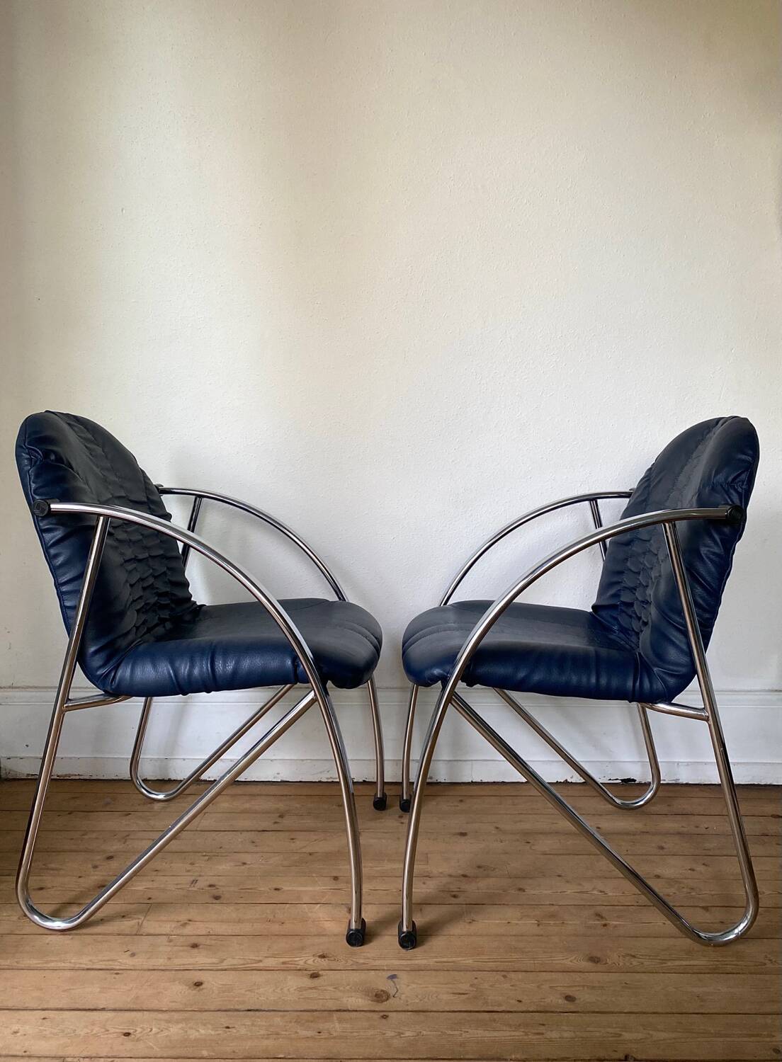 Souvignet chairs tubular chrome vintage modernist