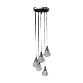 Mid century glass chandelier, 1960