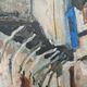 Modernist oil on canvas "Ohrid" by Aleksandar Jeremic Cibe, 1959