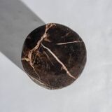 Small side table in black petrified wood with light streaks H: 27.5cm D: 18.5cm