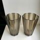 Pair of pleated smoked glass vases in the 70s