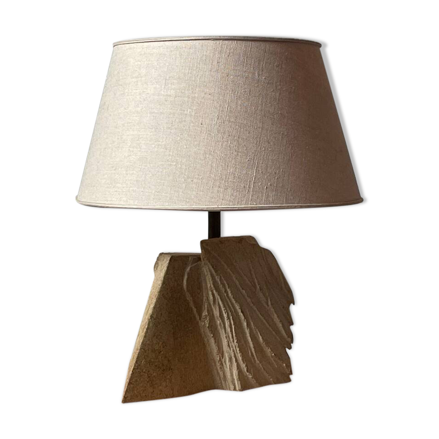Sculpted stone lamp by Albert Tormos 1970