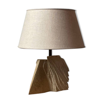 Lampe en pierre sculpté par Albert Tormos, 1970