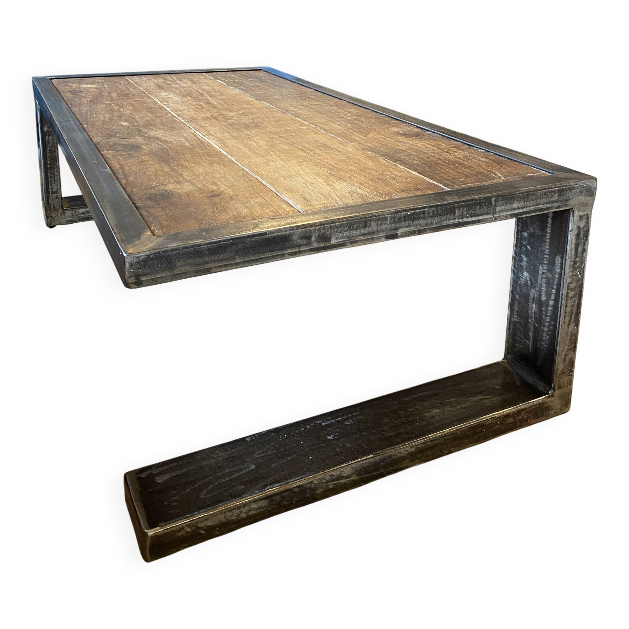 Wood and metal coffee table (artisan carpenter)