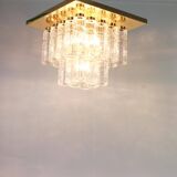 Crystal glass and brass chandeliers by Limburg, Germany, 1960s