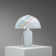 Doria table lamp in bubble glass with rainbow coloured details
