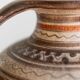 Vintage ceramic vase from the 1960s, hand-painted Italian pottery with two handles, brown tones and decorative pattern by Italica Ars.