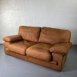 Roche-Bobois brown leather sofa