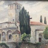 Watercolor paper church of st just de valcabrere haute garonne 31, r. chausson