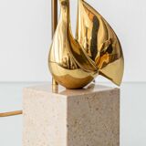 Philippe Jean Signed Brass Bird Table Lamp, Limited Edition 201/300, 1980