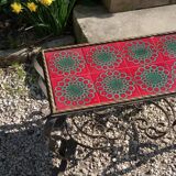 Art Deco coffee table in wrought iron and ceramic