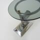 Pair of Italian wall lights in transparent blue-grey glass and chrome 70