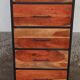 High metal furniture with 6 wooden drawers