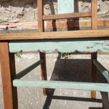 Table and chairs art deco wood and pastel