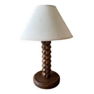 Lampe à poser en bois tourné