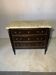 Commode with 3 drawers in Louis XVI style, marble and gilded bronze.