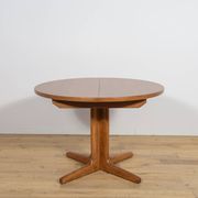 Mid-Century Round Teak Extendable Dining Table, United Kingdom, 1950s