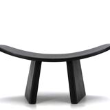 Black wooden Shoggi meditation stool by Alain Gaubert, 1980s vintage