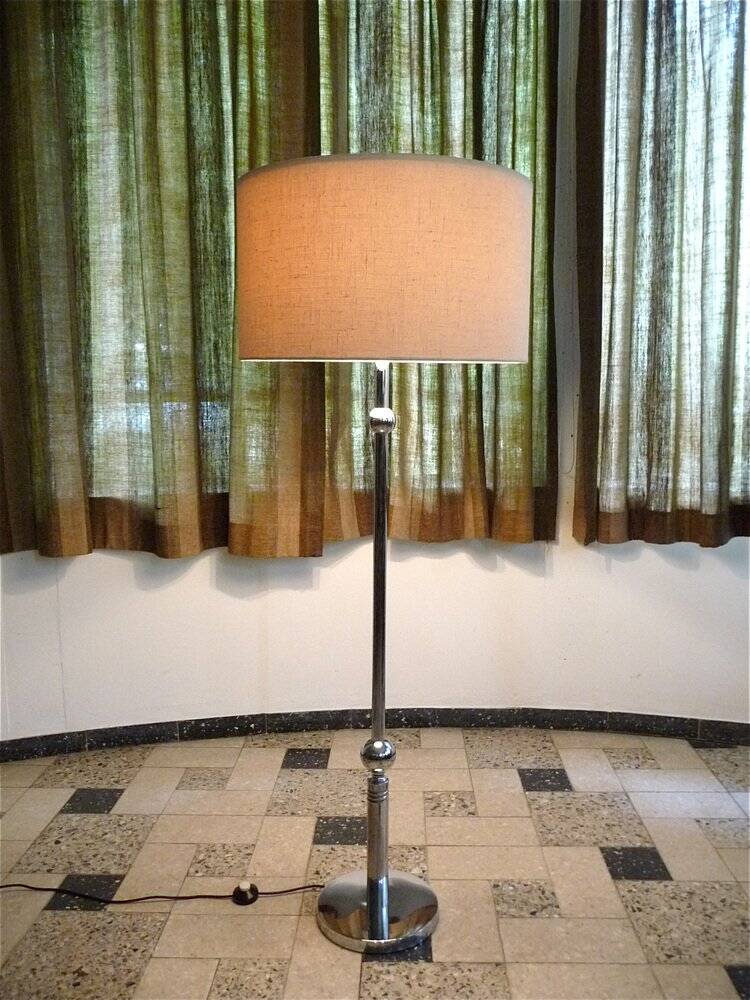 Large sculptural floor lamp in chromed steel with ball-shaped details, West Germany, 1960s