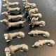 12 old dog-shaped Etains du Manoir knife holders