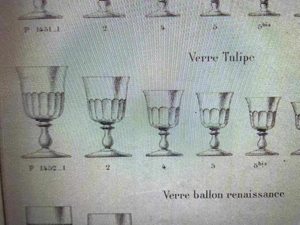6 19th century water glasses – Establishments Legras