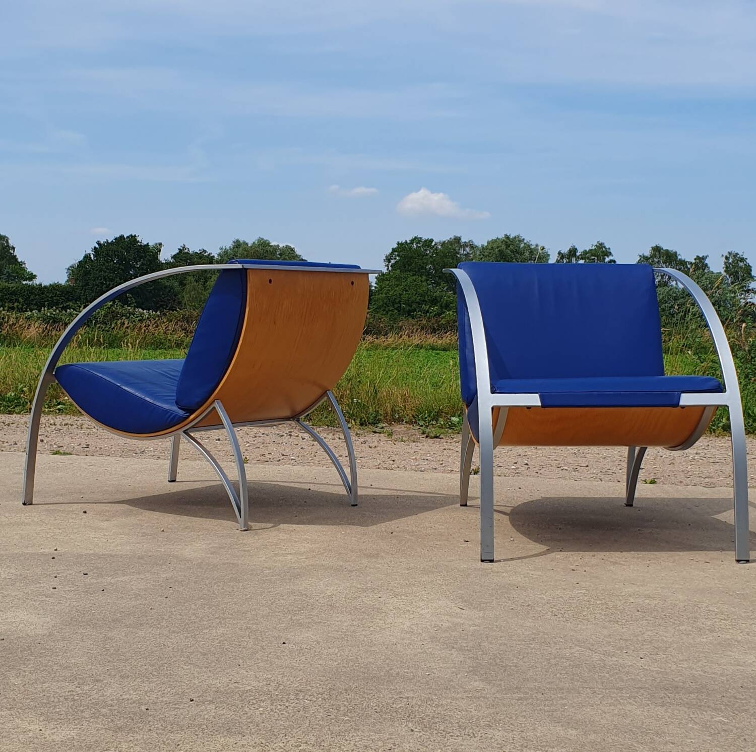 Set 2 -  Karlo chair leather KFF Karl Friedrich Foster postmoder