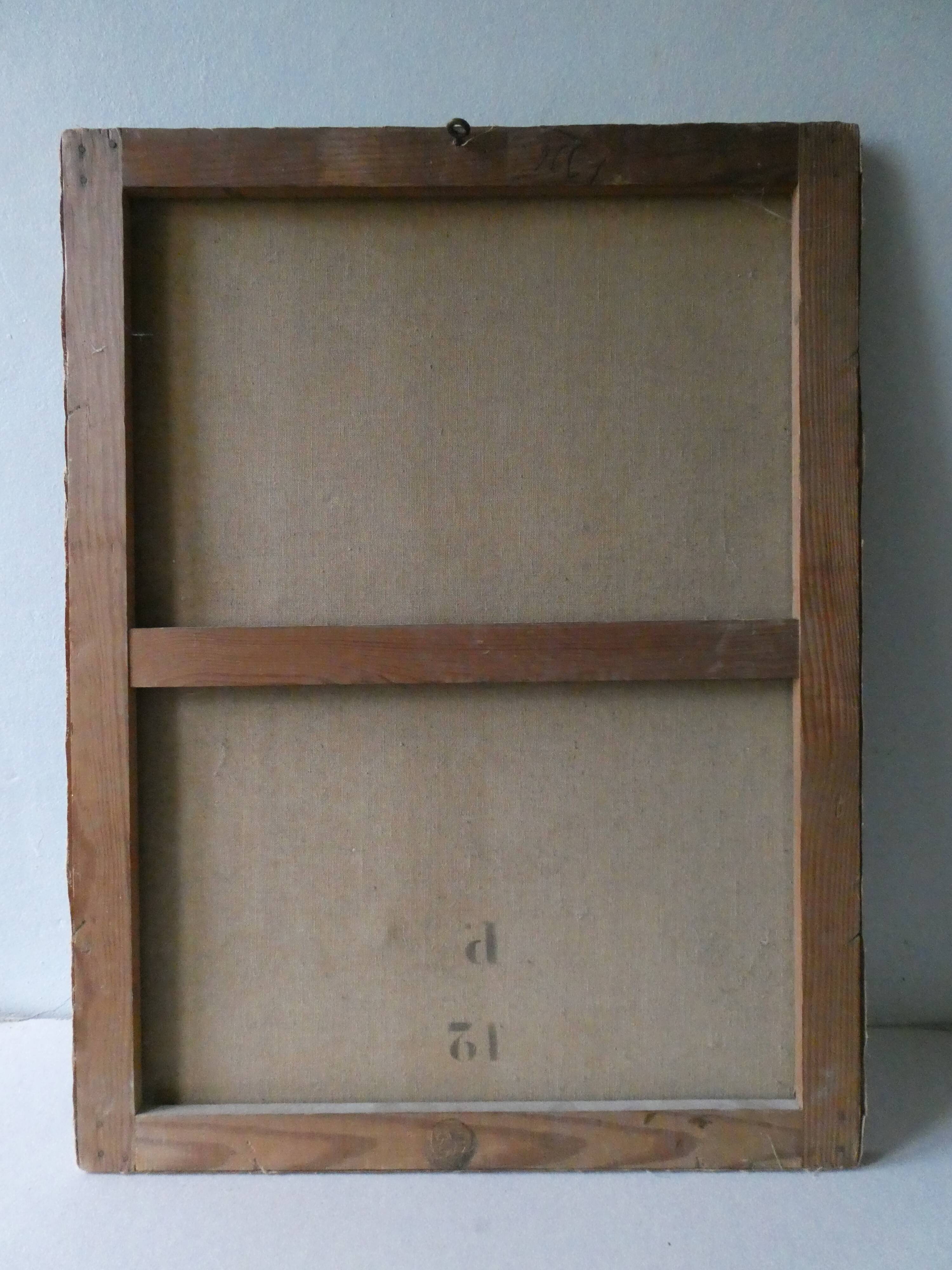 Table, oil on canvas, bouquet of flowers, signed