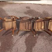 Set of 16 mismatched wooden bistro chairs - vintage - luterma