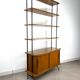 1950s wooden and metal bookshelf shelf