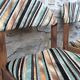 Paire chaises bois et tissu