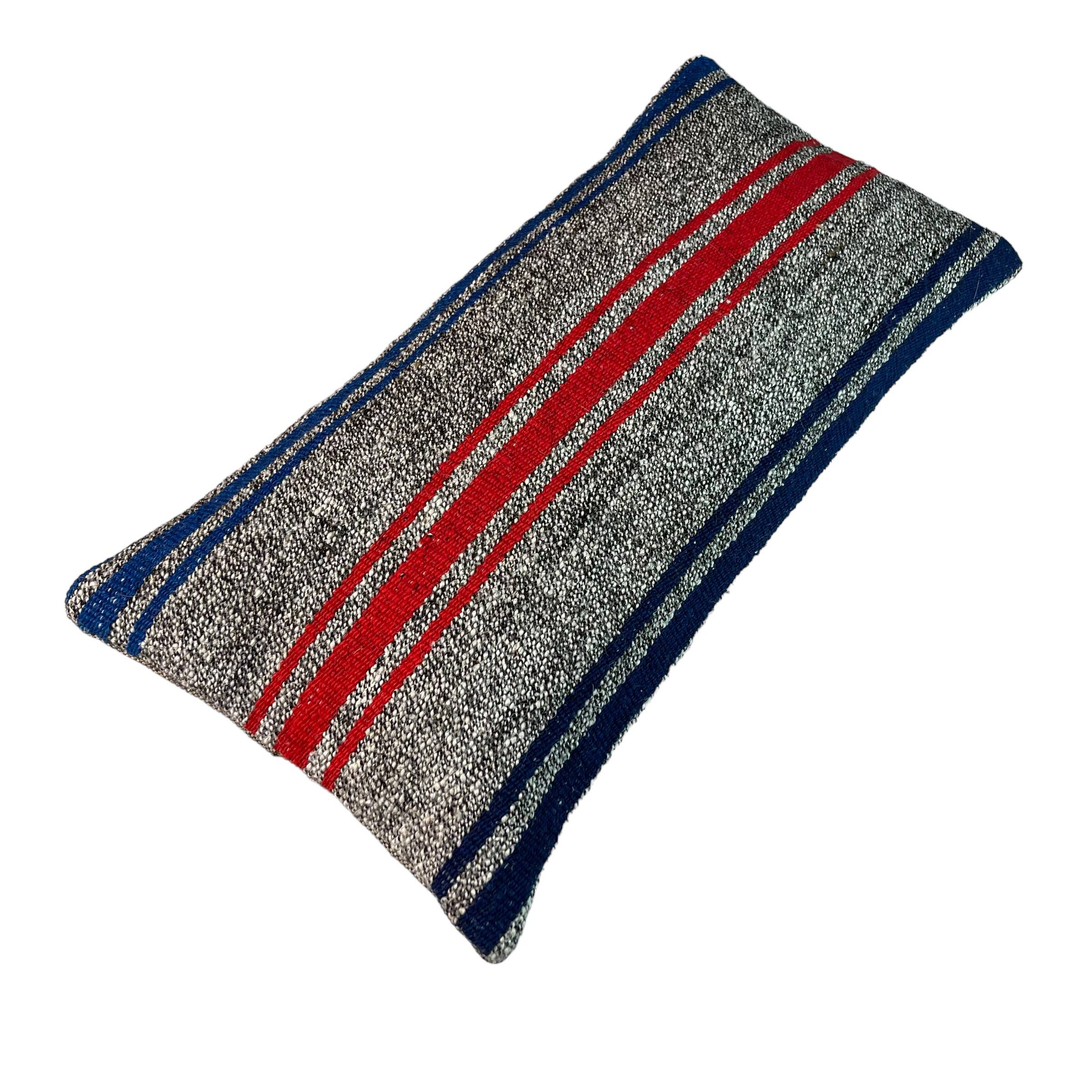 Vintage turkish kilim cushion cover , 30 x 60 cm