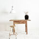 Table console antique en orme rustique