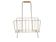 Magazine rack, gold metal, brown wood, Germany, 1970s