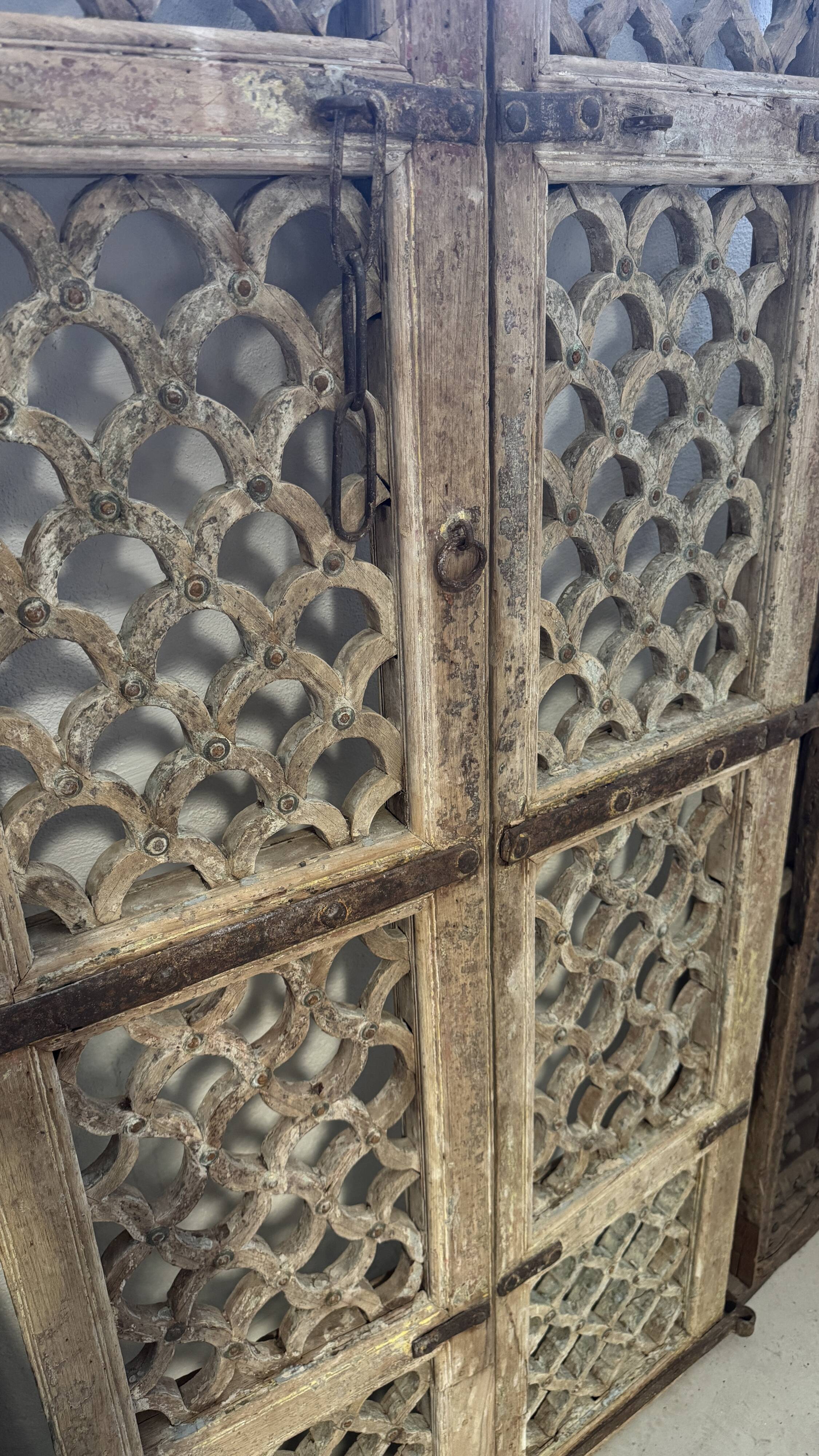 Jali - Antique Indian openwork wooden door no.6