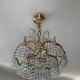 Lustre cascade de pampilles en bronze et cristal