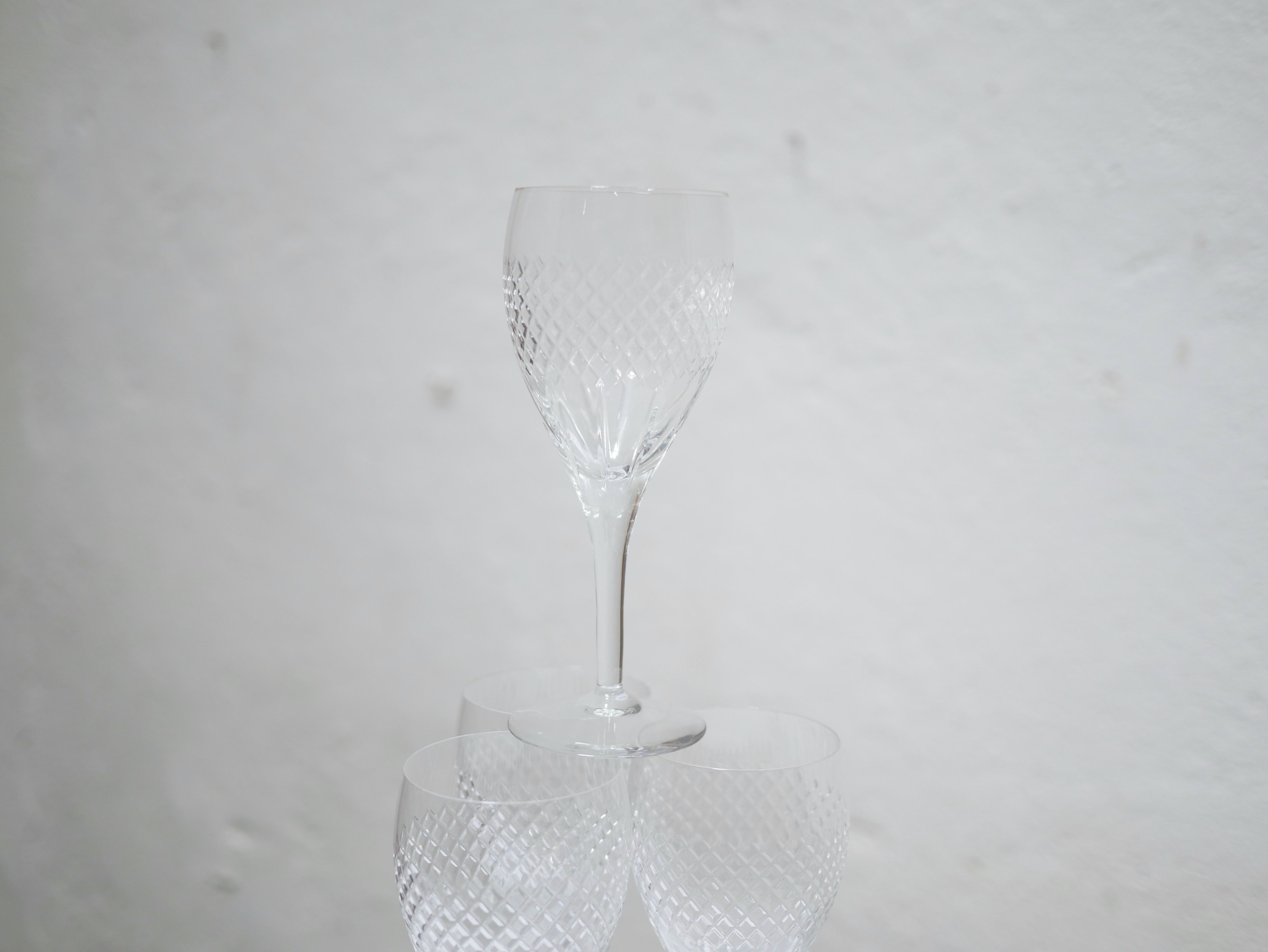 Series of 10 vintage crystal water glasses