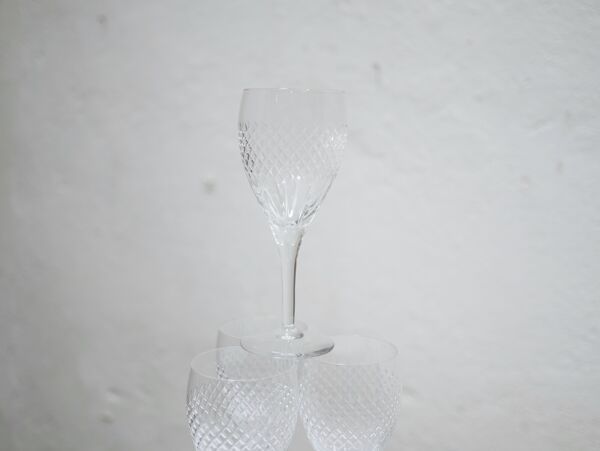 Série de 10 verres à eau vintage en cristal
