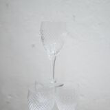 Series of 10 vintage crystal water glasses