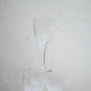 Series of 10 vintage crystal water glasses