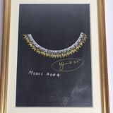 Gouache originale Art Déco des années 1930 – Prototype unique de bijou, Joaillier de New York
