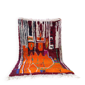 Tapis artisanal marocain laine naturelle 3x2 m