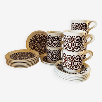 Mugs, soucoupes et petites assiettes biltons Staffordshire