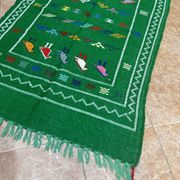 Handwoven Berber Kilim rug: Small Moroccan tribal accent rug
