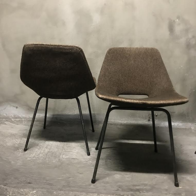 Set of 6 chairs "Tonneau" Pierre Guariche, Steiner Editions