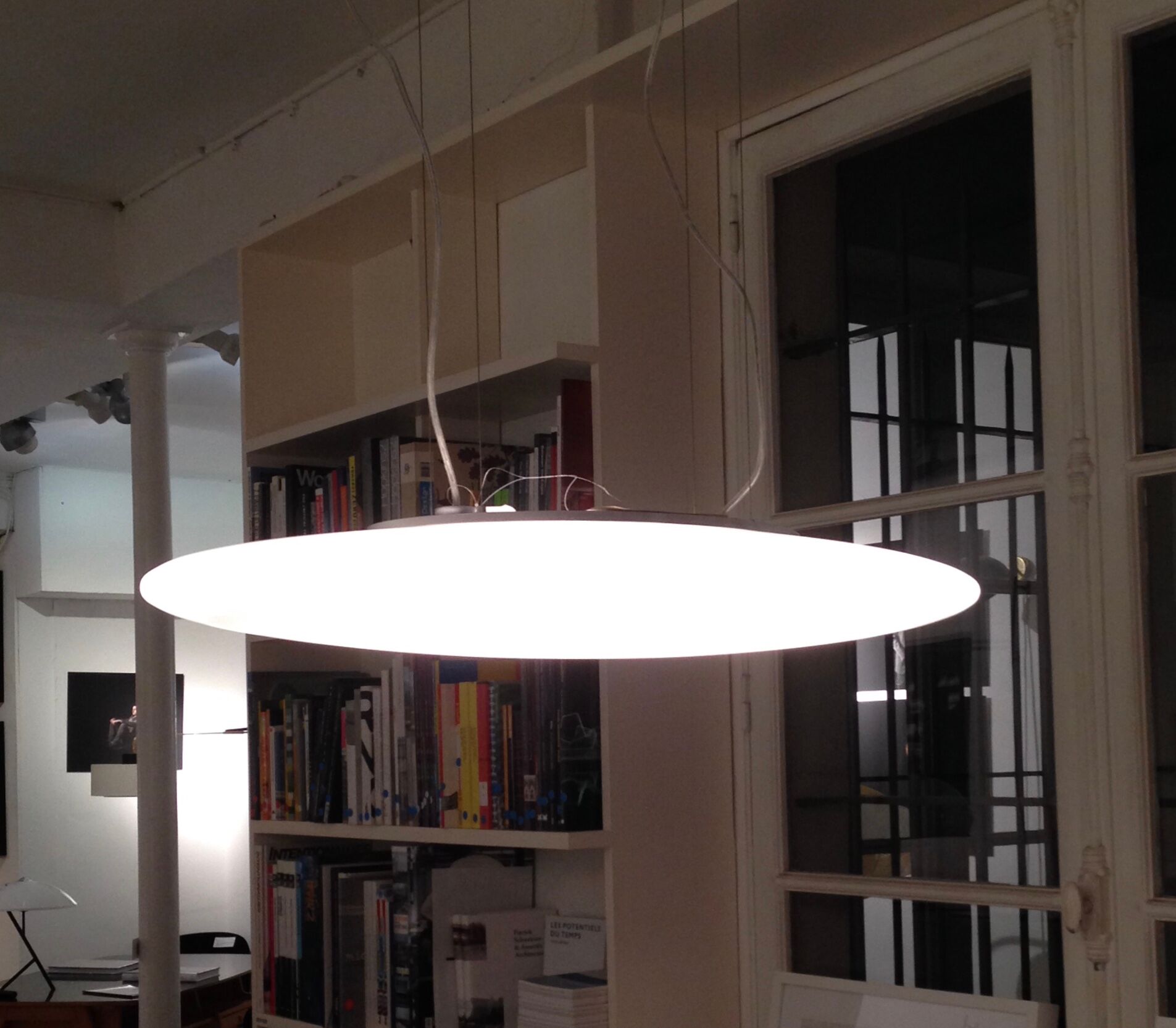 Large hanging in opalin opalin blown glass Sinope