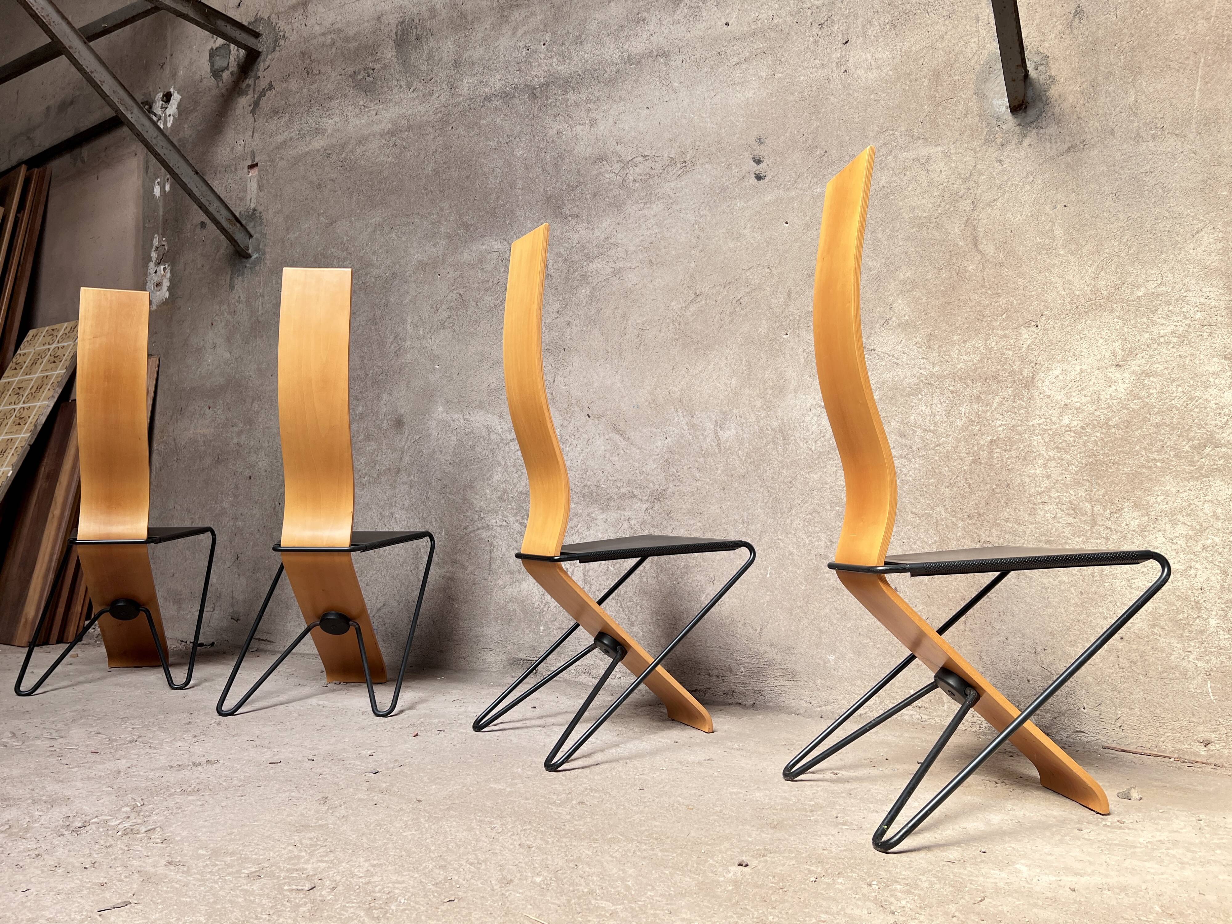 Series of 4 Chairs by Pietro Arosio for Airon 1980