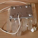 Vintage lucite wall lamp in ice glass model 1970s