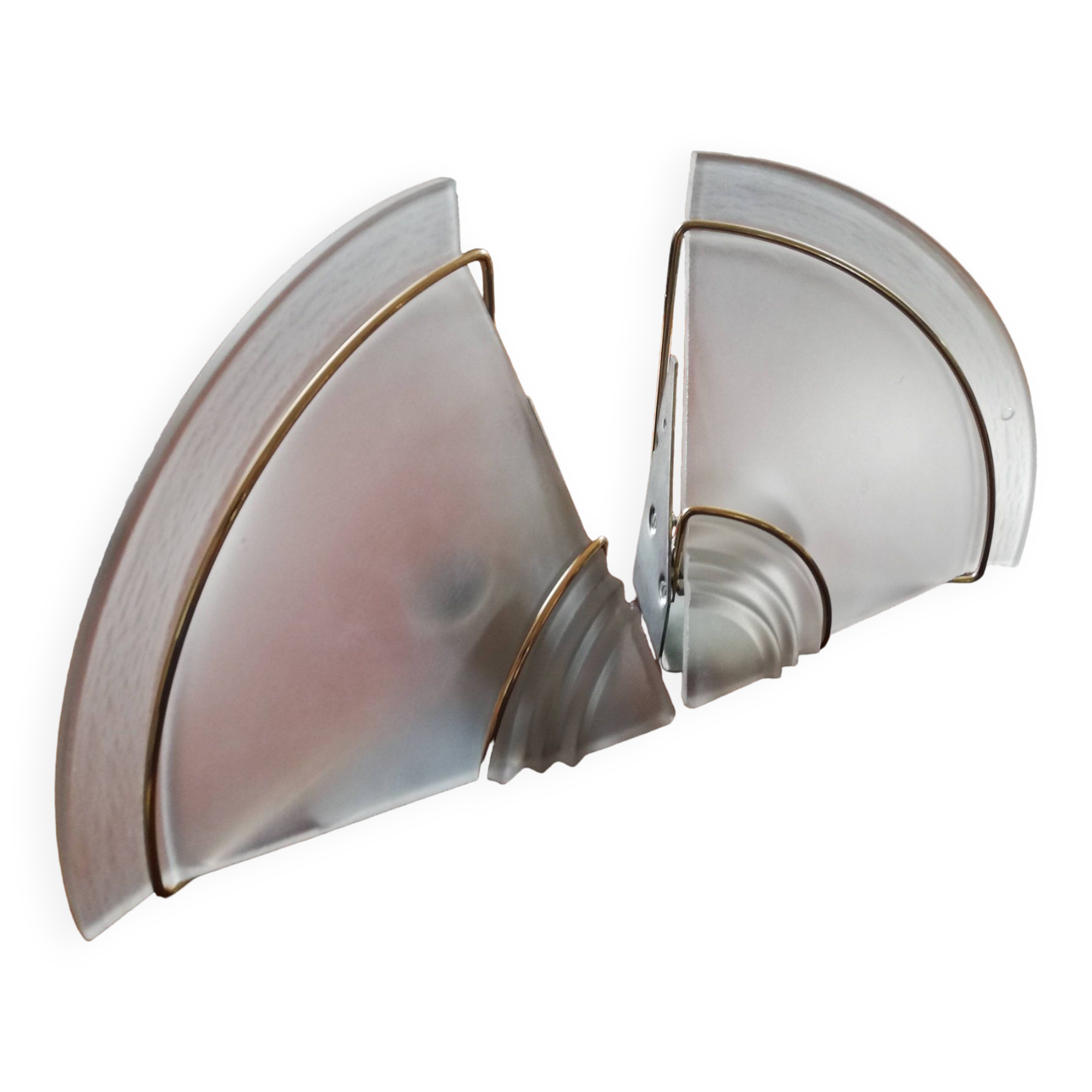Set de 2 appliques murales d'angle 60's