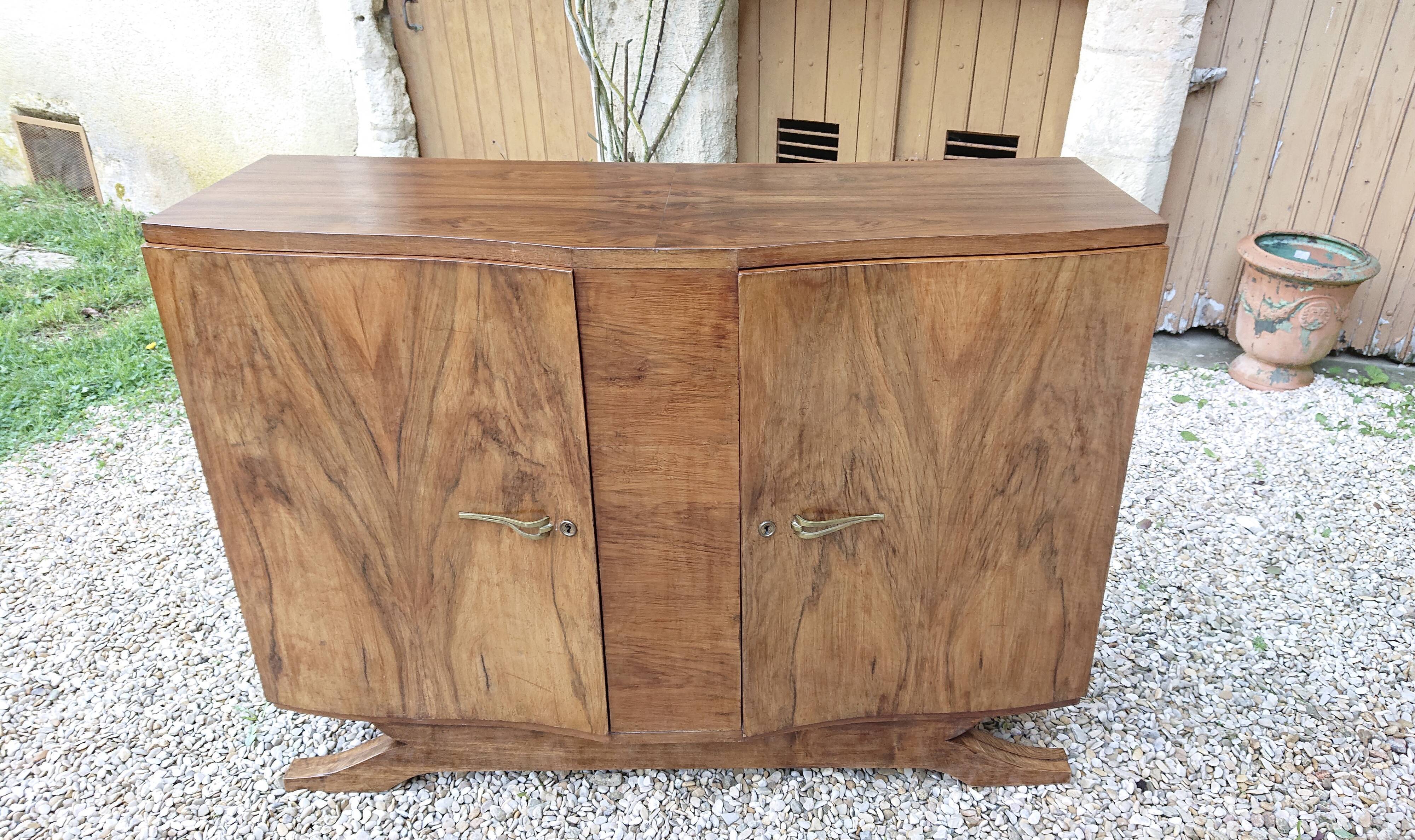 Art deco low sideboard 2 doors