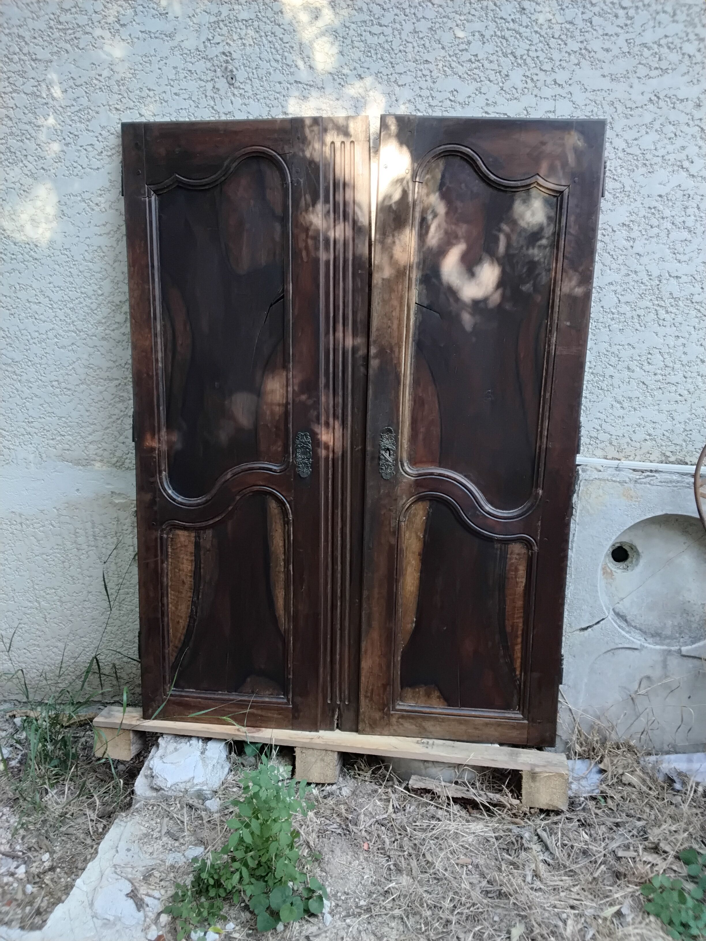 Pair of antique doors in 18th-century Louis XV style.
